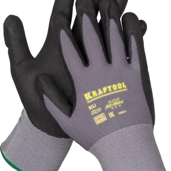 Перчатки KRAFTOOL "EXPERT" нейлоновые, 15 класс,вспененное нитриловое покрытие, М/11285-М