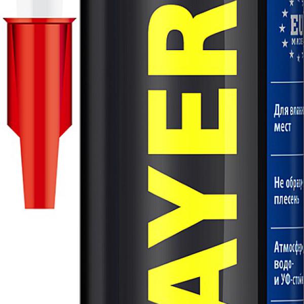 Герметик прозрачный, санитарный,силиконовый, для помещений с повышенной влажностью, 260мл STAYER 41215-2