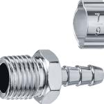 Переходник штуцер ″елочка″ 6 мм - 1/4″М Наруж.., с обжимным хомутом Зубр Профессионал 64924-1/4-06